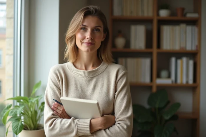 Femme écrivant dans un journal intime pour se protéger d'une sœur toxique et retrouver son équilibre émotionnel